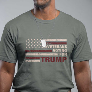 Veterans For Trump 2024 T Shirt Camo American Flag Millitary TS09 Military Green Print Your Wear