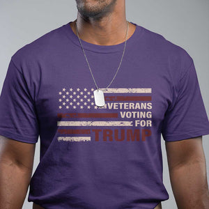 Veterans For Trump 2024 T Shirt Camo American Flag Millitary TS09 Purple Print Your Wear