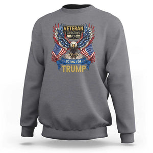 Veteran Voting For Trump Sweatshirt Eagle American Flag We The People TS09 Charcoal Print Your Wear