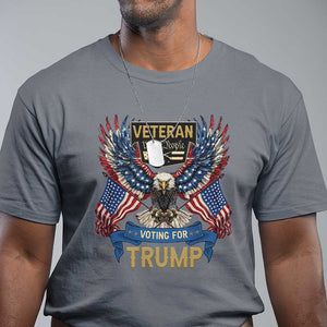 Veteran Voting For Trump T Shirt Eagle American Flag We The People TS09 Charcoal Print Your Wear