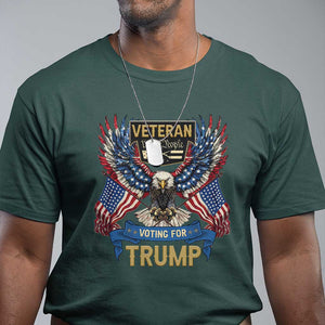 Veteran Voting For Trump T Shirt Eagle American Flag We The People TS09 Dark Forest Green Print Your Wear