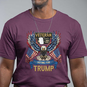 Veteran Voting For Trump T Shirt Eagle American Flag We The People TS09 Maroon Print Your Wear