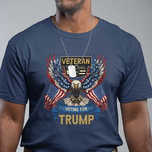 Veteran Voting For Trump T Shirt Eagle American Flag We The People TS09 Navy Print Your Wear