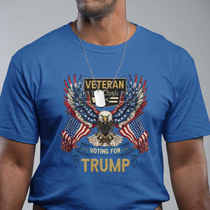 Veteran Voting For Trump T Shirt Eagle American Flag We The People TS09 Royal Blue Print Your Wear