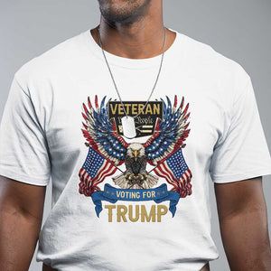 Veteran Voting For Trump T Shirt Eagle American Flag We The People TS09 White Print Your Wear