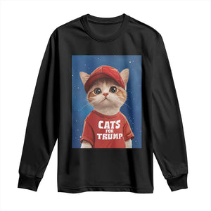 Trump Cat Long Sleeve Shirt Cute Cats For Trump American President TS09 Black Print Your Wear