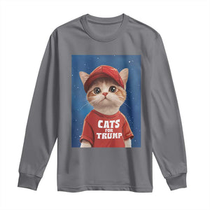 Trump Cat Long Sleeve Shirt Cute Cats For Trump American President TS09 Charcoal Print Your Wear