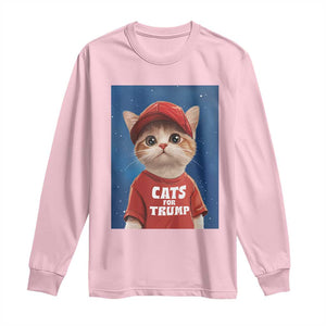 Trump Cat Long Sleeve Shirt Cute Cats For Trump American President TS09 Light Pink Print Your Wear