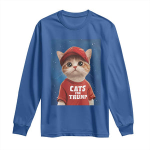 Trump Cat Long Sleeve Shirt Cute Cats For Trump American President TS09 Royal Blue Print Your Wear