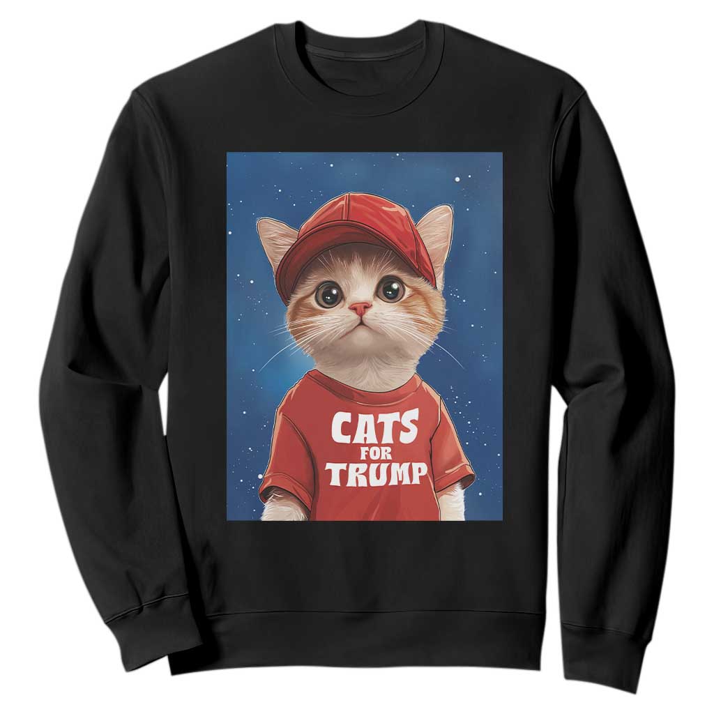 Trump Cat Sweatshirt Cute Cats For Trump American President TS09 Black Print Your Wear