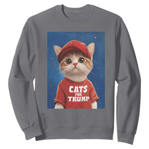 Trump Cat Sweatshirt Cute Cats For Trump American President TS09 Charcoal Print Your Wear