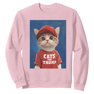 Trump Cat Sweatshirt Cute Cats For Trump American President TS09 Light Pink Print Your Wear