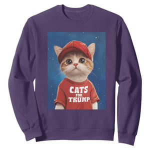 Trump Cat Sweatshirt Cute Cats For Trump American President TS09 Purple Print Your Wear