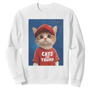 Trump Cat Sweatshirt Cute Cats For Trump American President TS09 White Print Your Wear