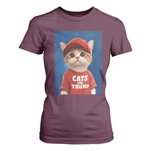 Trump Cat T Shirt For Women Cute Cats For Trump American President TS09 Maroon Print Your Wear