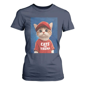 Trump Cat T Shirt For Women Cute Cats For Trump American President TS09 Navy Print Your Wear