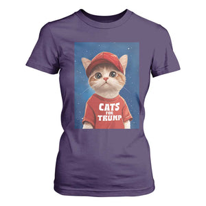 Trump Cat T Shirt For Women Cute Cats For Trump American President TS09 Purple Print Your Wear