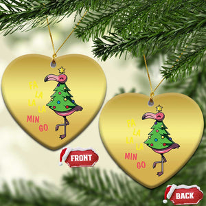 Fa La La Mingo Flamingo Hawaiian Christmas Tree Christmas Ornament TS09 Heart Gold Print Your Wear