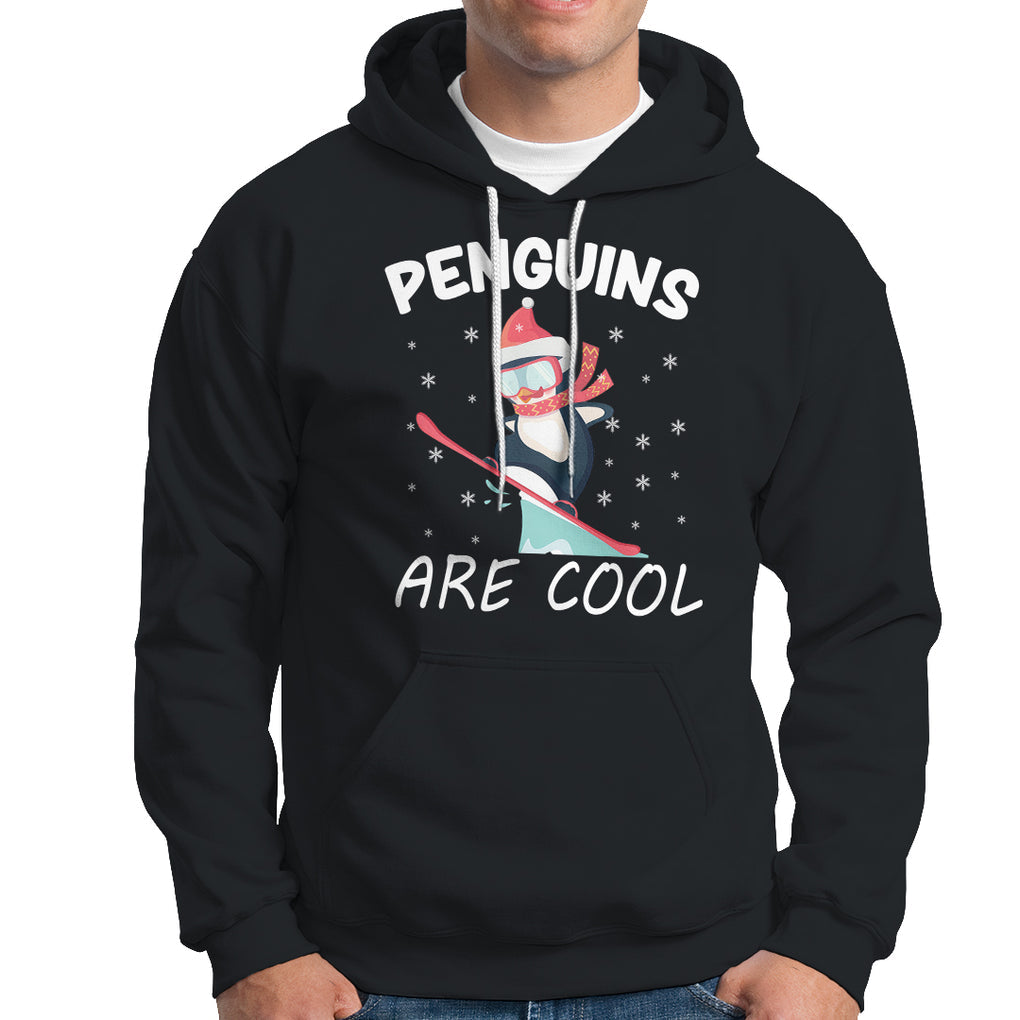 Penguins Are Cool With Snowboard Winter Xmas Hoodie TS09 Military Green Printyourwear