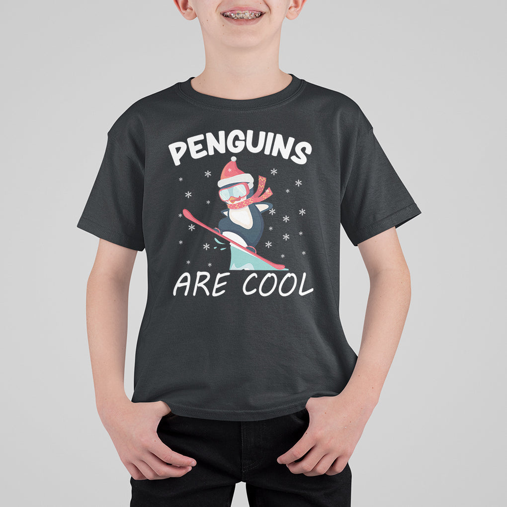 Penguins Are Cool With Snowboard Winter Xmas T Shirt For Kid TS09 Military Green Printyourwear