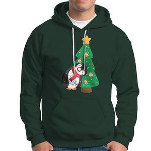 Funny Penguin With Christmas Tree Tangled Xmas Light Hoodie TS09 Printyourwear