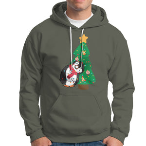 Funny Penguin With Christmas Tree Tangled Xmas Light Hoodie TS09 Printyourwear