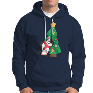 Funny Penguin With Christmas Tree Tangled Xmas Light Hoodie TS09 Printyourwear