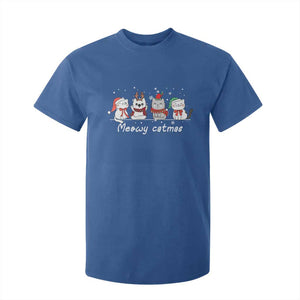 Xmas Cat T Shirt For Kid Meowy Catmas Cute Cat Santa Hat TS09 Royal Blue Print Your Wear