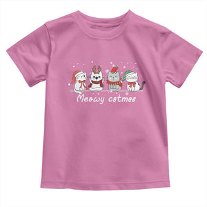 Xmas Cat Toddler T Shirt Meowy Catmas Cute Cat Santa Hat TS09 Azalea Print Your Wear