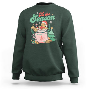 Tis The Season Groovy Retro Christmas Gingerbread Hot Cocoa Sweatshirt TS09 Printyourwear