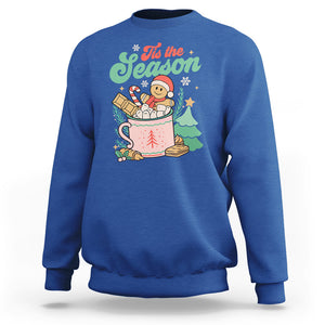 Tis The Season Groovy Retro Christmas Gingerbread Hot Cocoa Sweatshirt TS09 Printyourwear