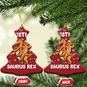 Funny Xmas Christmas Ornament Gingerbread Riding Dinosaur Christmas Saurus Rex TS09 Christmas Tree Red Print Your Wear