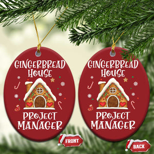 Xmas Baking Christmas Ornament Gingerbread House Project manager Decorating TS09 Oval Red Print Your Wear