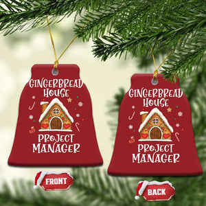 Xmas Baking Christmas Ornament Gingerbread House Project manager Decorating TS09 Bell Flake Red Print Your Wear