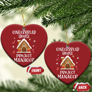 Xmas Baking Christmas Ornament Gingerbread House Project manager Decorating TS09 Heart Red Print Your Wear