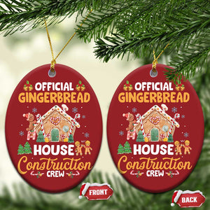 Xmas Baking Christmas Ornament Official Gingerbread House Construction Crew TS09 Oval Red Print Your Wear