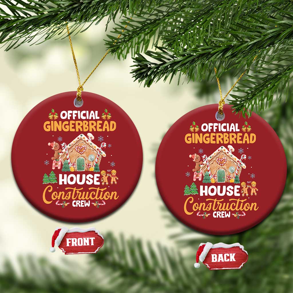 Xmas Baking Christmas Ornament Official Gingerbread House Construction Crew TS09 Circle Red Print Your Wear