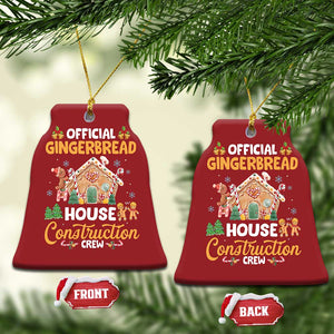 Xmas Baking Christmas Ornament Official Gingerbread House Construction Crew TS09 Bell Flake Red Print Your Wear