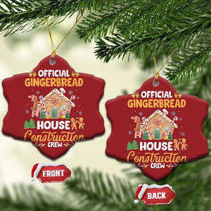 Xmas Baking Christmas Ornament Official Gingerbread House Construction Crew TS09 Snow Flake Red Print Your Wear