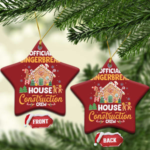 Xmas Baking Christmas Ornament Official Gingerbread House Construction Crew TS09 Star Red Print Your Wear