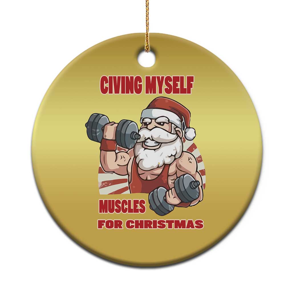 Xmas Santa Gymer Christmas Ornament Civing Muscles Santa Weightlifting TS09 Print Your Wear