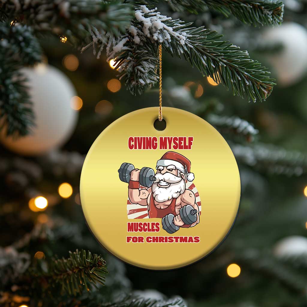 Xmas Santa Gymer Christmas Ornament Civing Muscles Santa Weightlifting TS09 Print Your Wear