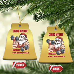 Xmas Santa Gymer Christmas Ornament Civing Muscles Santa Weightlifting TS09 Bell Flake Gold Print Your Wear