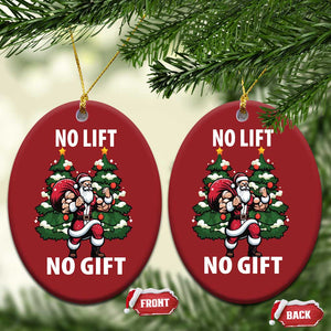 Xmas Santa Gymer Christmas Ornament No Lift No Gift Bodybuilding TS09 Oval Red Print Your Wear