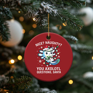 Xmas Axolotl Christmas Ornament Nice Naughty You Axolotl Questions Santa TS09 Print Your Wear