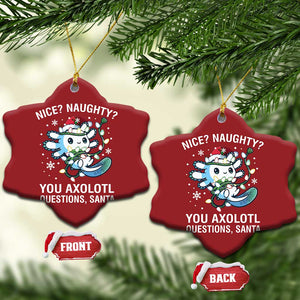 Xmas Axolotl Christmas Ornament Nice Naughty You Axolotl Questions Santa TS09 Snow Flake Red Print Your Wear