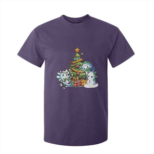 Cute Axolotl Christmas Tree T Shirt For Kid TS09 Purple Print Your Wear