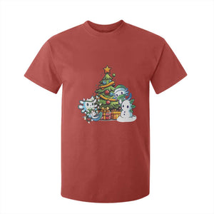 Cute Axolotl Christmas Tree T Shirt For Kid TS09 Red Print Your Wear