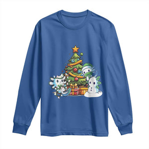 Cute Axolotl Christmas Tree Long Sleeve Shirt TS09 Royal Blue Print Your Wear