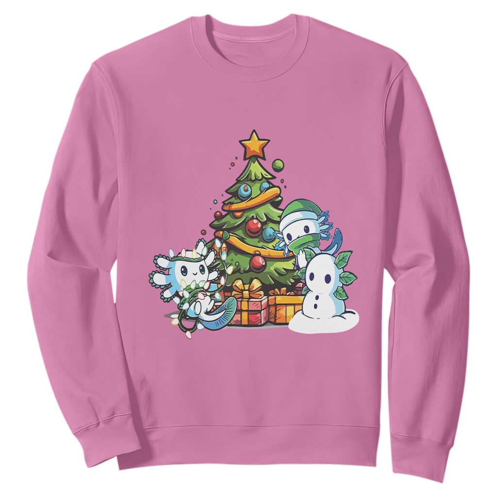 Cute Axolotl Christmas Tree Sweatshirt TS09 Azalea Print Your Wear